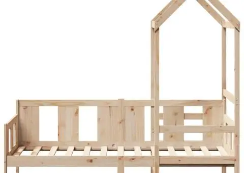 Pat de zi cu acoperiș, 80x200 cm, lemn masiv de pin - 4/5