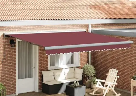 Copertina retractabilă manual, vișiniu, 400x300 cm - 1/5