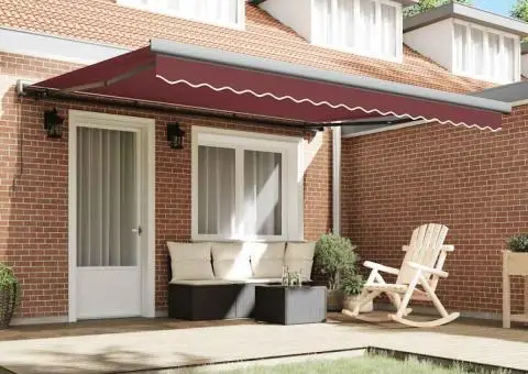 Copertina retractabilă manual, vișiniu, 400x300 cm - 3/5