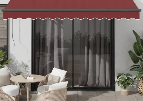 Copertina retractabilă manual, vișiniu, 350x250 cm - 1/5