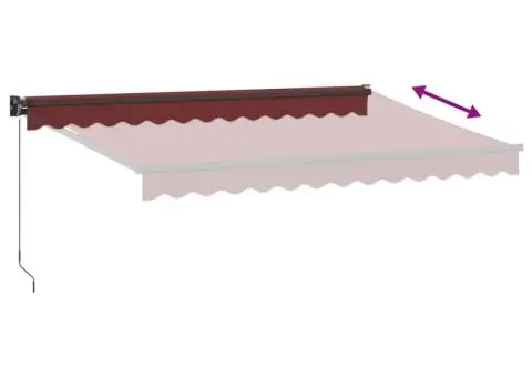 Copertina retractabilă manual, vișiniu, 350x250 cm - 5/5
