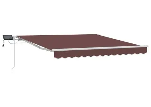 Copertină retractabilă manual cu LED, maro, 300x250 cm - 2/5