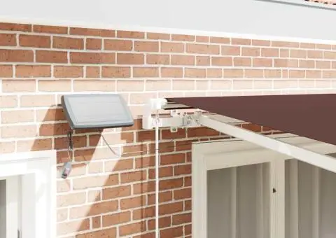 Copertină retractabilă manual cu LED, maro, 300x250 cm - 4/5