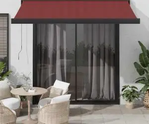 vidaXL Copertina retractabilă automat, vișiniu, 350x250 cm