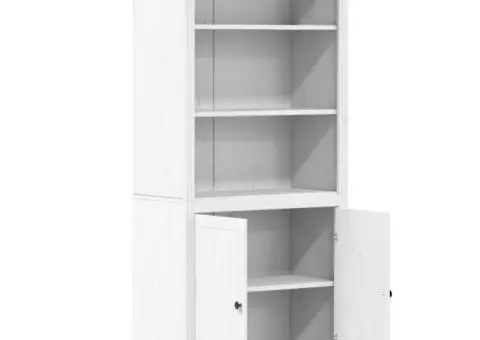 Bibliotecă "BODO", alb, 82x40x173 cm, lemn masiv de pin - 4/5