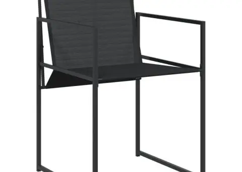 Set mobilier de grădină, 7 piese, negru, textilenă - 3/5