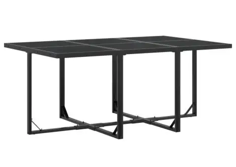 Set mobilier de grădină, 7 piese, negru, textilenă - 4/5