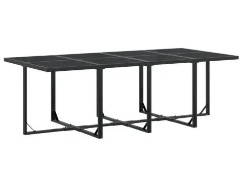Set mobilier de grădină, 13 piese, negru, textilenă - 3/5