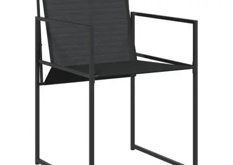 Set mobilier de grădină, 13 piese, negru, textilenă - 4/5