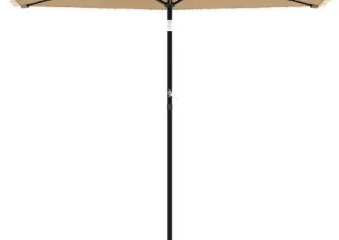 Umbrelă soare de grădină cu stâlp din oțel, maro 223x223x213 cm - 3/5