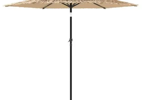 Umbrelă soare de grădină cu stâlp din oțel, maro 223x223x213 cm - 5/5