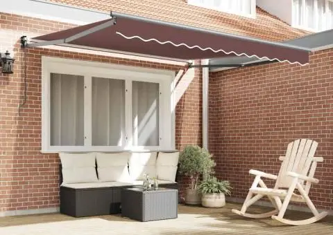 Copertină retractabilă manual, maro, 300x250 cm - 3/5