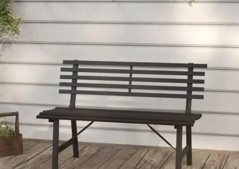 Bancă de grădină, negru, 110 cm, oțel - 1/5