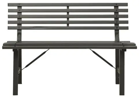 Bancă de grădină, negru, 110 cm, oțel - 3/5