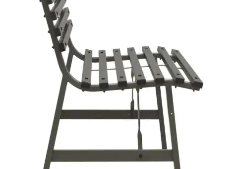 Bancă de grădină, negru, 110 cm, oțel - 4/5