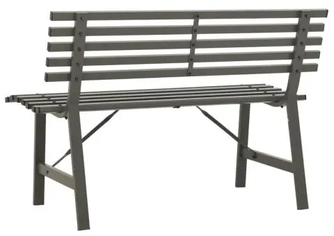 Bancă de grădină, negru, 110 cm, oțel - 5/5