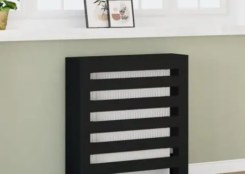 Mască pentru calorifer, negru, 78x20x82 cm, lemn prelucrat - 1/5