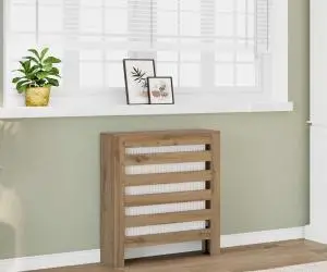 vidaXL Mască pentru calorifer stejar artizanal 78x20x82 cm lemn