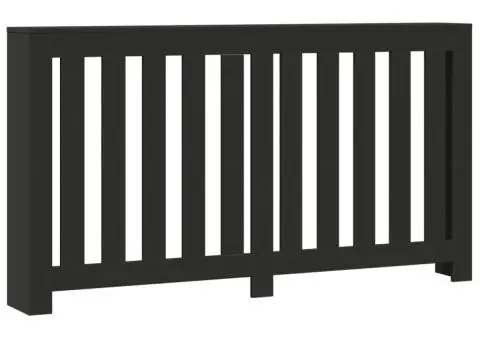 Mască pentru calorifer, negru, 149x20x82 cm, lemn prelucrat - 2/5