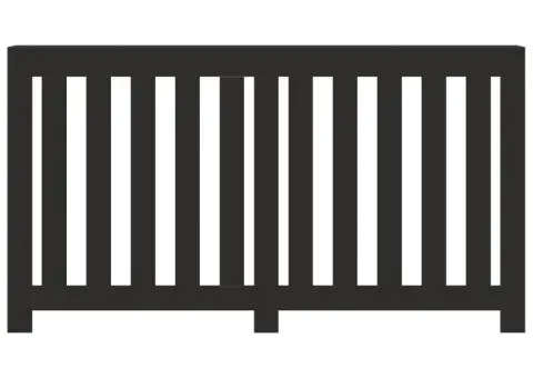 Mască pentru calorifer, negru, 149x20x82 cm, lemn prelucrat - 3/5