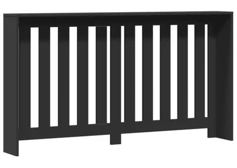 Mască pentru calorifer, negru, 149x20x82 cm, lemn prelucrat - 5/5