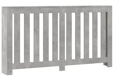 Mască pentru calorifer, gri beton, 149x20x82 cm, lemn prelucrat - 2/5