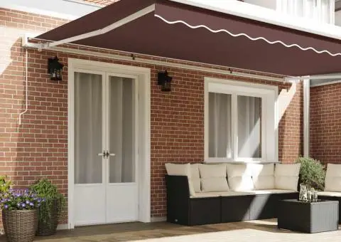 Copertină retractabilă manual, maro, 500x300 cm - 3/5