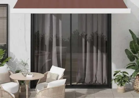 Copertina retractabilă automat, maro, 350x250 cm - 1/5