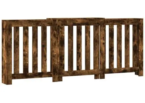 Mască pentru calorifer stejar fumuriu 205x21,5x83,5 cm lemn - 2/5