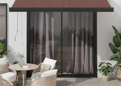 Copertina retractabilă automat, maro, 350x250 cm - 1/5