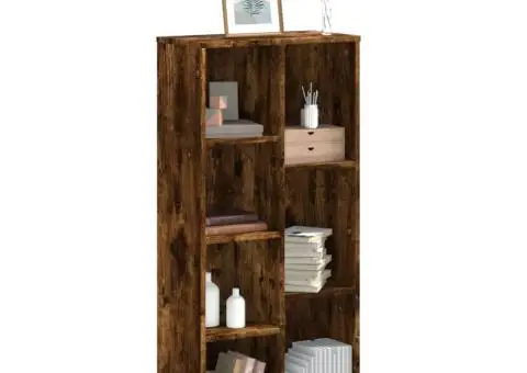 Bibliotecă, stejar fumuriu, 50x25x105 cm, lemn prelucrat - 1/5