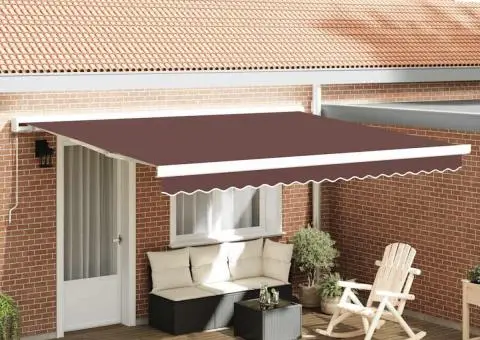 Copertină retractabilă manual, maro, 400x300 cm - 1/5