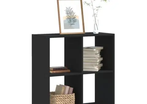 Bibliotecă, negru, 68,5x32x75 cm, lemn prelucrat - 1/5