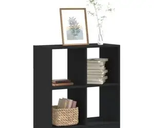 vidaXL Bibliotecă, negru, 68,5x32x75 cm, lemn prelucrat