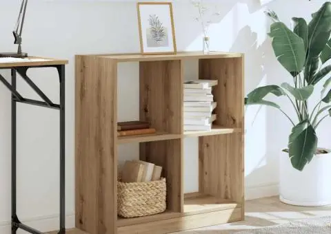 Bibliotecă, stejar artizanal, 68,5x32x75 cm, lemn prelucrat - 3/5