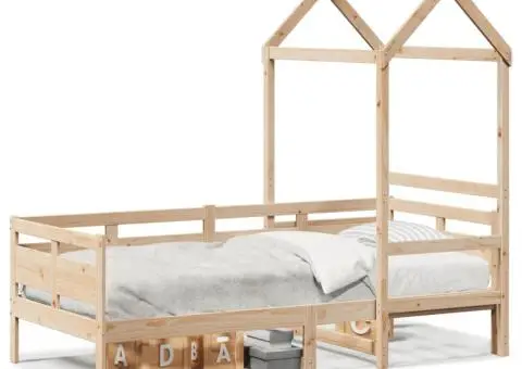 Pat de zi cu acoperiș, 80x200 cm, lemn masiv de pin - 2/5