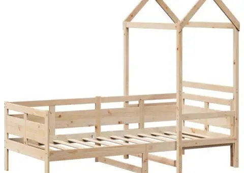 Pat de zi cu acoperiș, 80x200 cm, lemn masiv de pin - 3/5