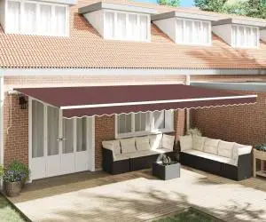 vidaXL Copertină retractabilă automat, maro, 600x300 cm