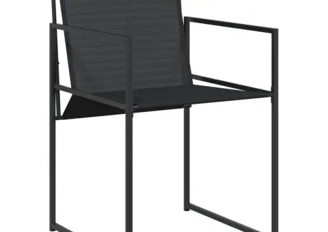 Set mobilier de grădină, 15 piese, negru, textilenă - 4/5