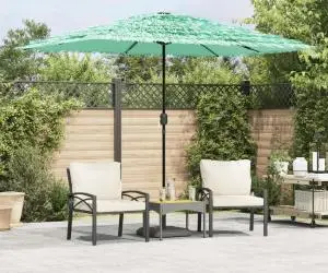 vidaXL Umbrelă soare de grădină cu stâlp din oțel verde 300x200x250 cm