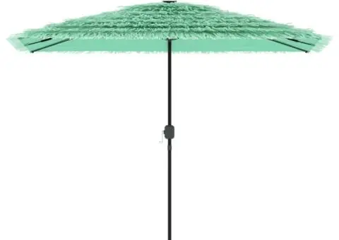 Umbrelă soare de grădină cu stâlp din oțel verde 300x200x250 cm - 3/5