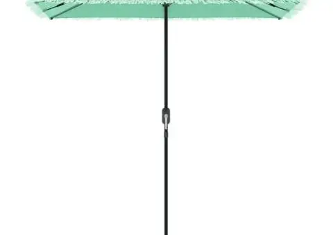 Umbrelă soare de grădină cu stâlp din oțel verde 300x200x250 cm - 4/5