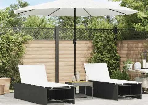 Umbrelă soare de grădină stâlp din oțel, alb 324x324x247 cm - 1/5