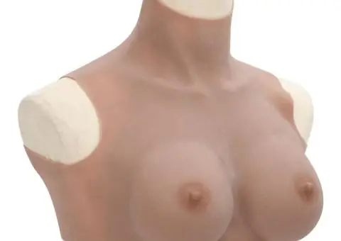 Bust cu sâni din silicon cupă D, bronzat - 1/5
