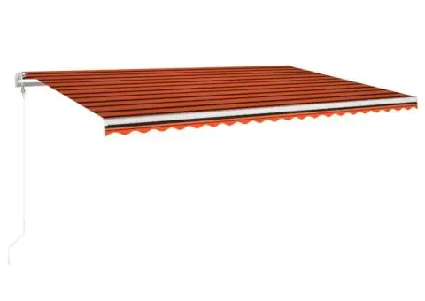Copertină automată senzor vânt/LED, portocaliu/maro, 500x300 cm - 2/5