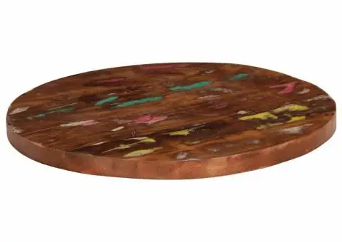 Blat de masă rotund, Ø 40x1,5 cm, lemn masiv reciclat - 1/5