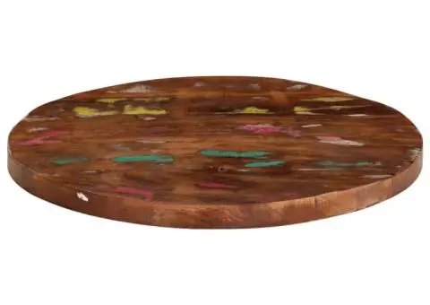 Blat de masă rotund, Ø 50x1,5 cm, lemn masiv reciclat - 3/5