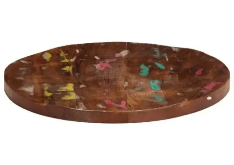 Blat de masă rotund, Ø 50x1,5 cm, lemn masiv reciclat - 4/5