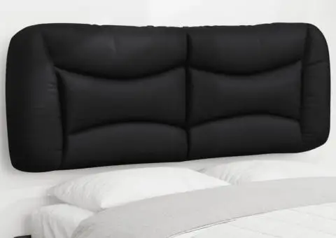 Pernă pentru tăblie pat, negru, 140 cm, piele artificială - 1/5