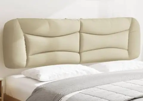 Pernă pentru tăblie de pat, crem, 180 cm, material textil - 1/5